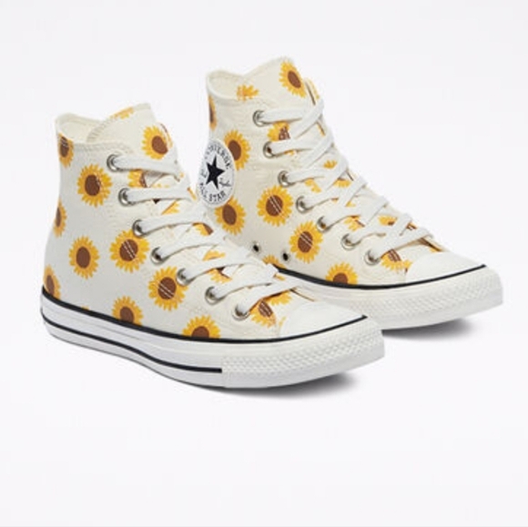 Chuck Taylor All Star Summer Spirit Sunflower Print Size 7.5 - Picture 1 of 16